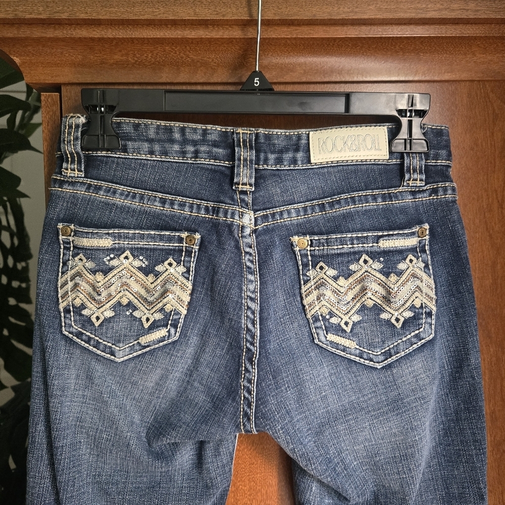 Rock & Roll Cowgirl jr size 16 Boot Cut Jeans in Medium Blue